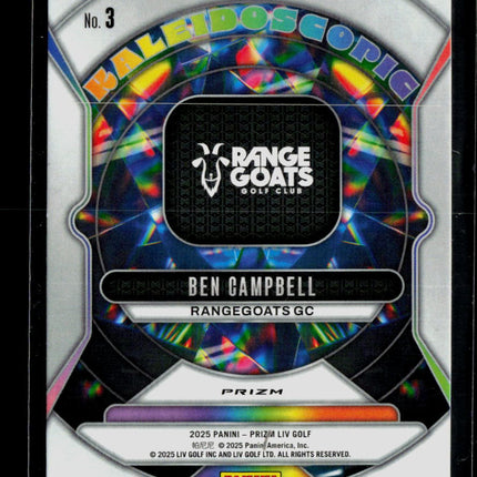 2025 Panini Prizm LIV Golf Kaleidoscopic Ben Campbell #3 Red RC 032/125
