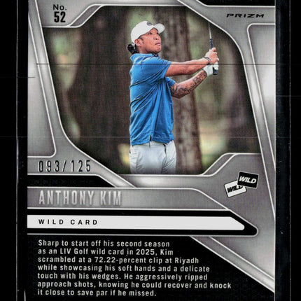 2025 Panini Prizm LIV Golf Anthony Kim #52 Red 093/125