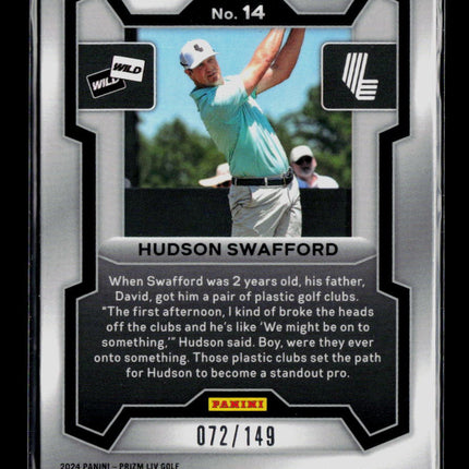2024 Panini Prizm LIV Golf Hudson Swafford #14 Red 072/149