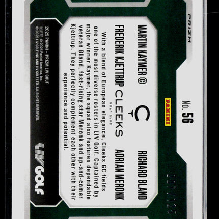 2025 Panini Prizm LIV Golf Bland Meronk Kaymer Kjettrup #56 Red 007/125