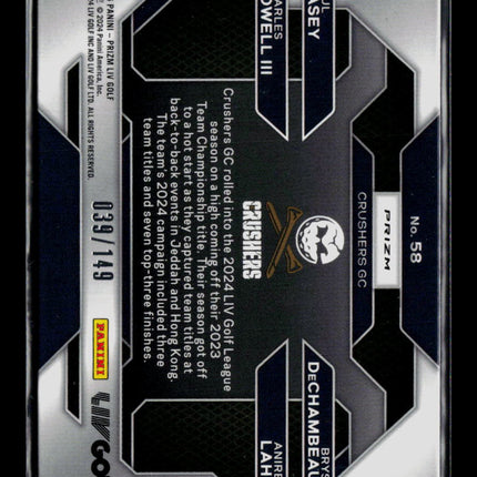 2024 Panini Prizm LIV Golf Lahiri Casey Howell III DeChambeau #58 Red