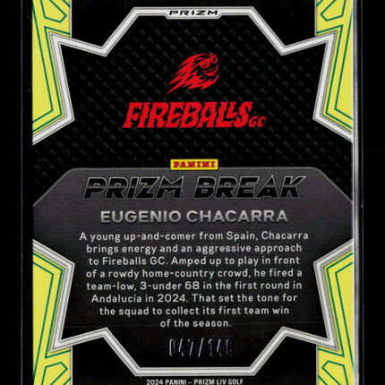 2024 Panini Prizm LIV Golf Prizm Break Eugenio Chacarra #10 Red 047/149