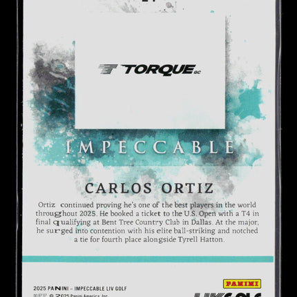 2025 Panini Impeccable LIV Golf Carlos Ortiz #24 04/20