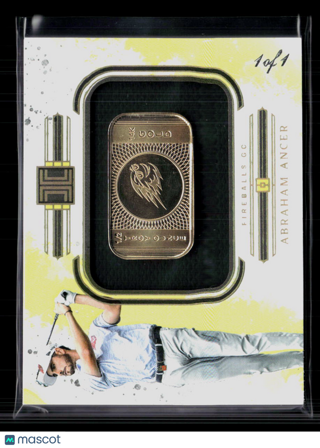 2025 Panini Impeccable LIV Golf Abraham Ancer #34 14K Gold Bar 1/1 Fireballs GC