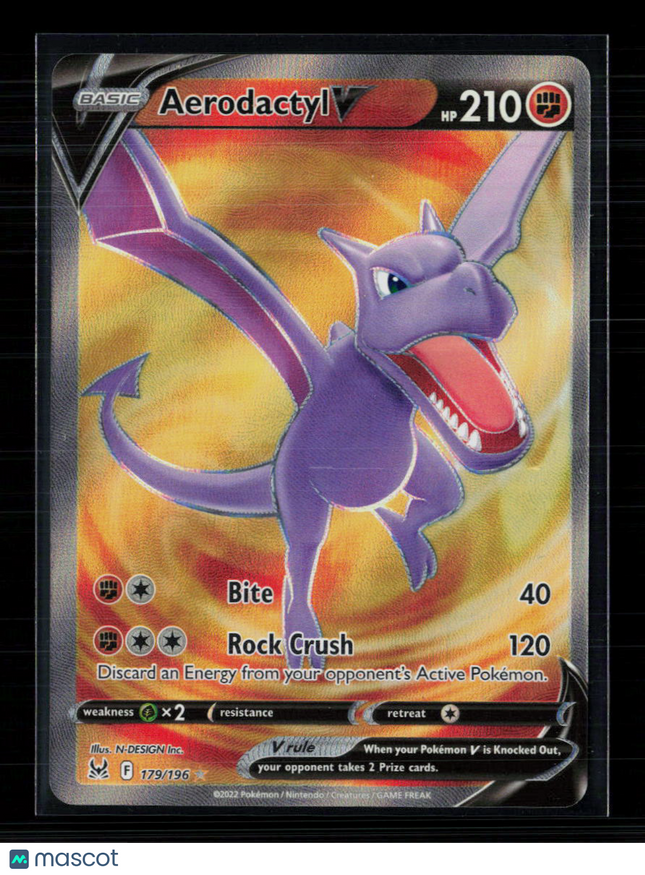 Pokemon 2022 Lost Origin Aerodactyl V FA #179/196