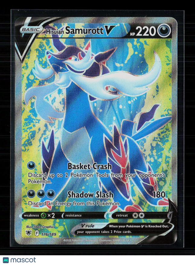 Pokemon 2022 Astral Radiance Hisuian Samurott V FA #176/189