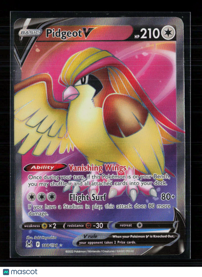 Pokemon 2022 Lost Origin Pidgeot V FA #188/196