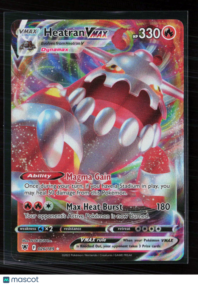 Pokemon 2022 Astral Radiance Heatran VMAX #26/189