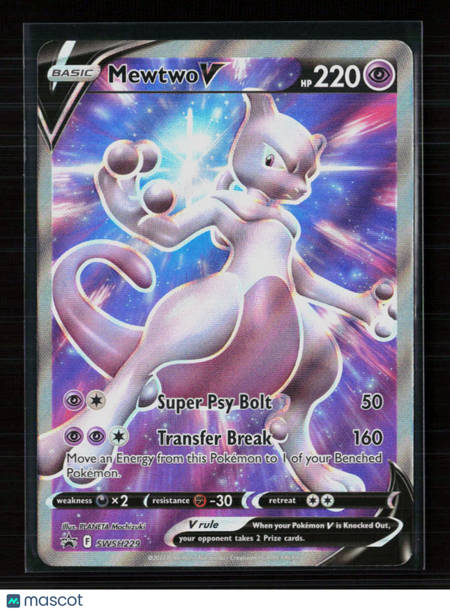 Pokemon Sword & Shield Mewtwo V FA #SWSH229