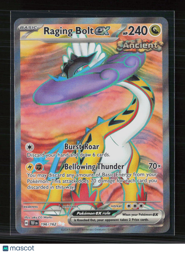 Pokemon 2024 Temporal Forces Raging Bolt EX FA #196/162