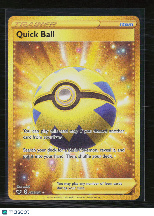 Pokemon 2020 Sword & Shield Quick Ball SR UR #216/202