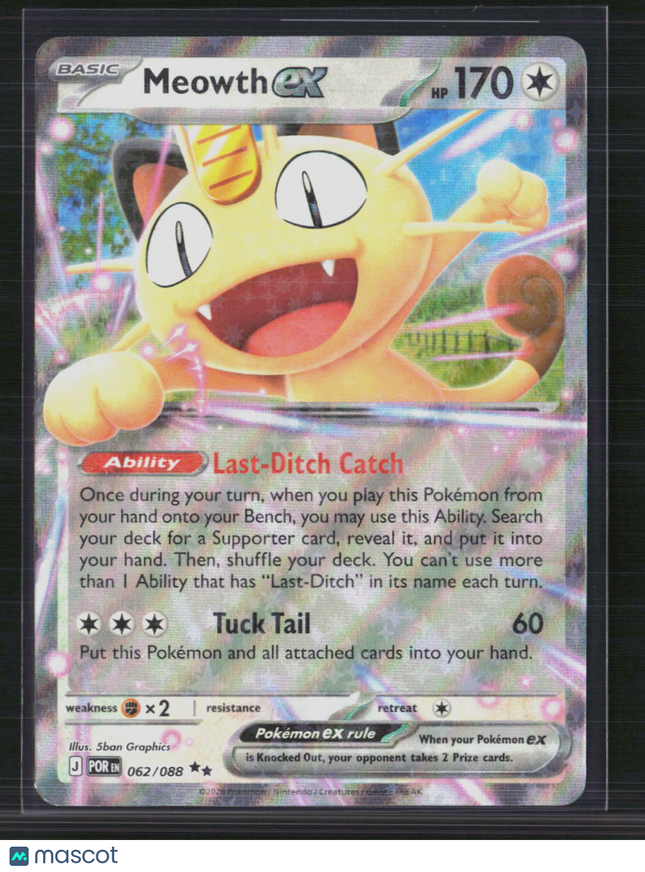 Pokemon 2026 Mega Evolution – Perfect Order Meowth EX RR #62/88