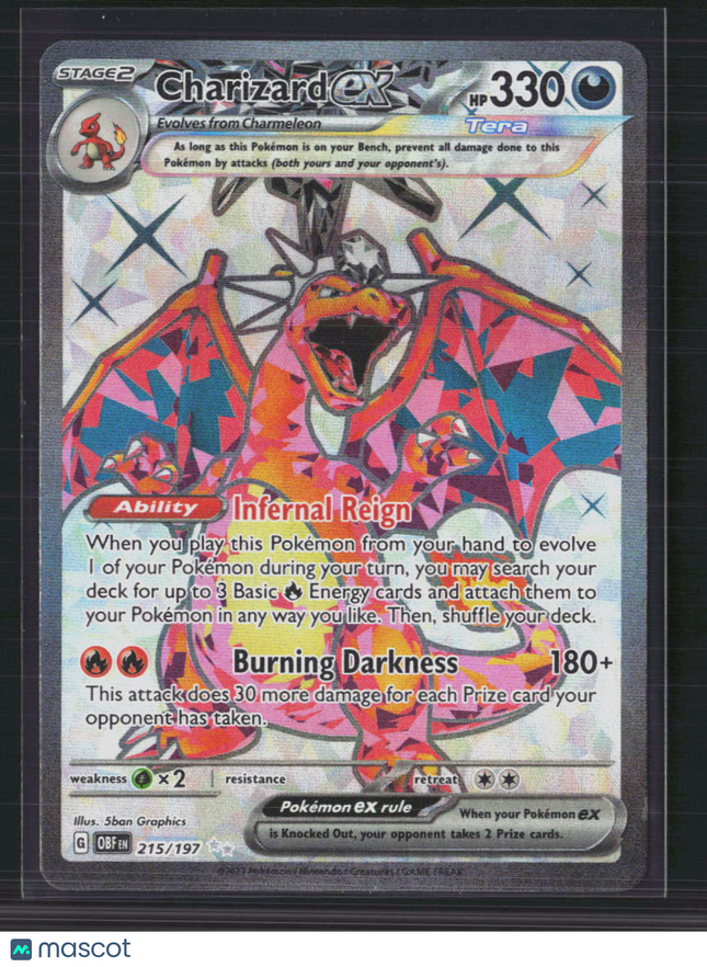 Pokemon 2023 Obsidian Flames Charizard EX SAR #215/197