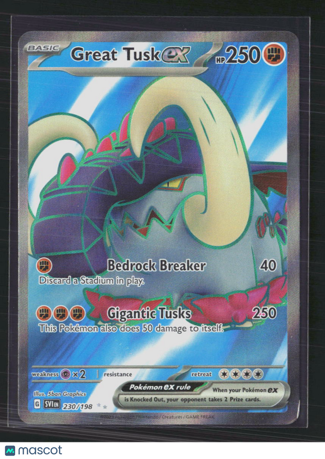 Pokemon 2023 Scarlet & Violet Great Tusk EX FA #230/198