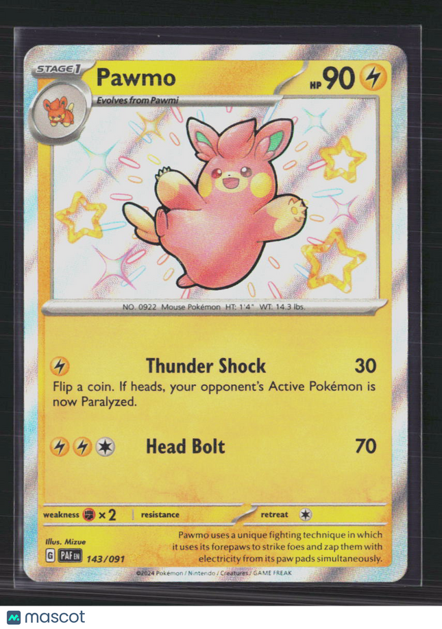 Pokemon 2024 Paldean Fates Pawmo #143/91