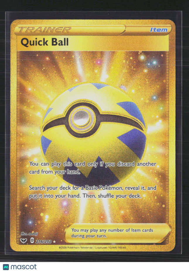Pokemon 2020 Sword & Shield Quick Ball SR UR #216/202