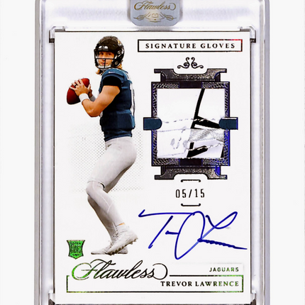 2021 Panini Flawless Trevor Lawrence #SGL-TLR 05/15 Signature Gloves Patch Auto