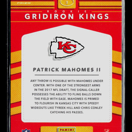2017 Panini Donruss Optic Rookie Gridiron Kings Patrick Mahomes II #2 Holo