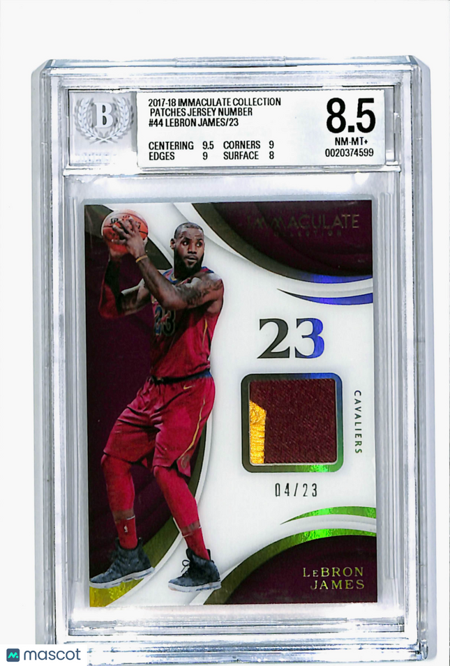 2018 Immaculate LeBron James #JN-LBJ Patches Jersey Number 04/23 BGS 8.5