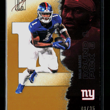 2025 Topps Signature Class Malik Nabers #40 Gold 08/35