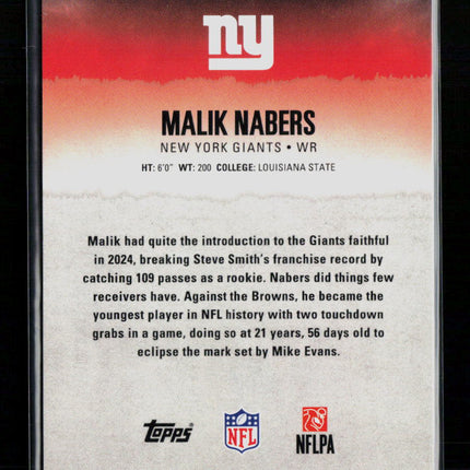 2025 Topps Signature Class Malik Nabers #40 Gold 08/35
