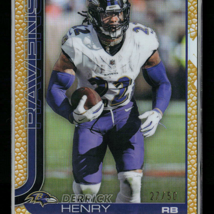 2025 Topps Chrome Derrick Henry #25 Gold Football Refractor 27/50