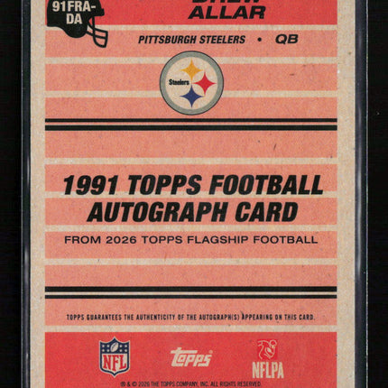 2026 Topps Flagship Football Drew Allar #91FRA-DA RC Auto