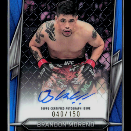 2026 Topps Chrome UFC Brandon Moreno #BAV-BM Blue 040/150 Auto