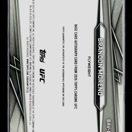 2026 Topps Chrome UFC Brandon Moreno #BAV-BM Blue 040/150 Auto