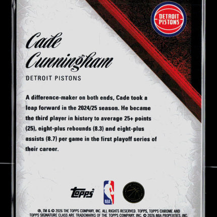 2026 Topps Chrome Aristocrats Cade Cunningham #AR-14