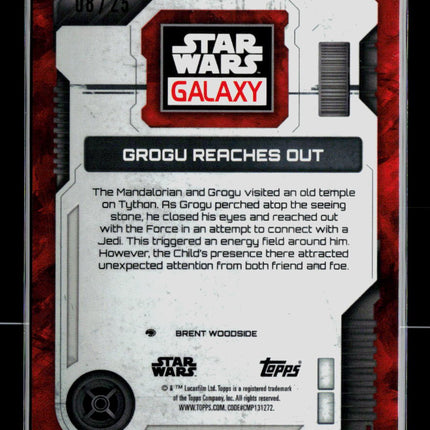 2026 Topps Star Wars Galaxy Grogue Reaches Out Orange Refractor 08/25 #100