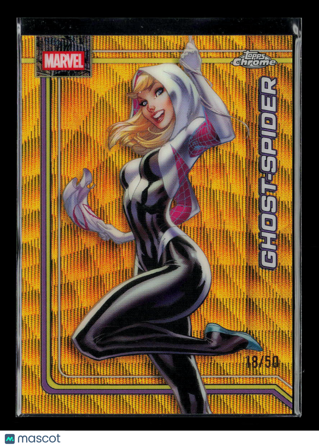 2026 Topps Chrome Marvel 18/50 #042 Ghost Spider Gold Wave