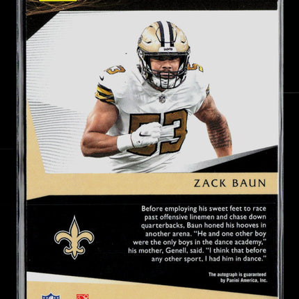 2020 Panini Limited Zack Baun #244 086/199 Auto