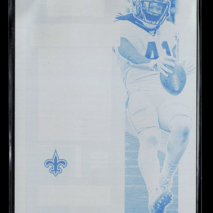 2020 Panini Contenders Football Alvin Kamara #39 Cyan Printing Plate 1/1