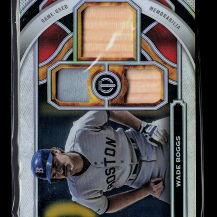 2023 Topps Tribute Wade Boggs #TR-WB Triple Relic 036/199 Bat Jersey Game-Used