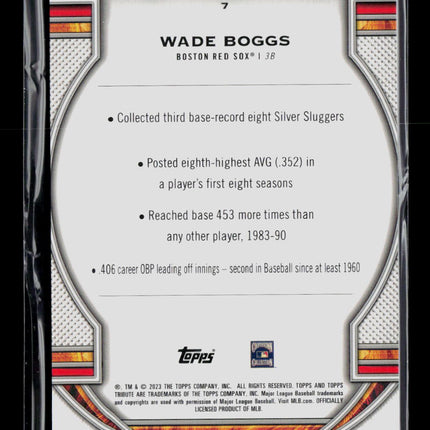 2023 Topps Tribute Wade Boggs #7