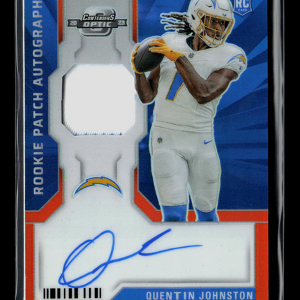 2023 Panini Contenders Optic Quentin Johnston #RPA-QJ Patch RC 19/25 Auto