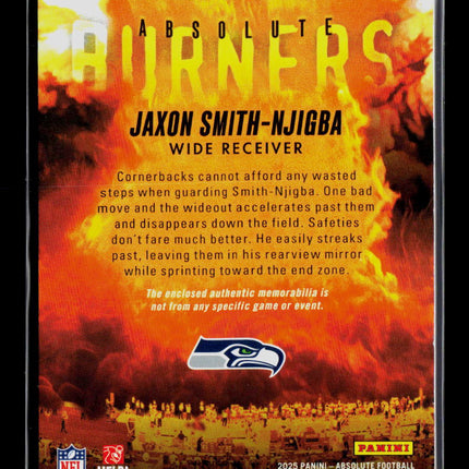2025 Panini Absolute Absolute Burners Jaxon Smith-Njigba #ABU-JSN jersey