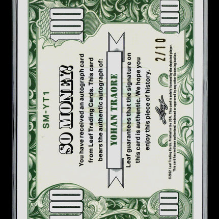 2022 Leaf Metal So Money! Yohan Traore #SM-YT1 2/10 Auto