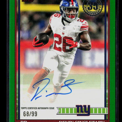 2026 Topps Flagship Football Devin Singletary #91AC-DSI Green 68/99 Auto