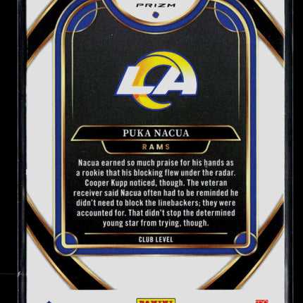 2025 Panini Select Puka Nacua #287 White Sprakle Prizm