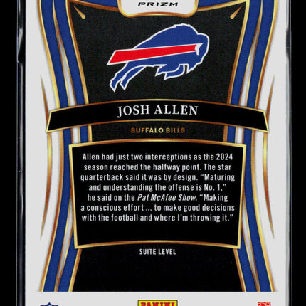 2025 Panini Select Josh Allen #387 White Sparkle