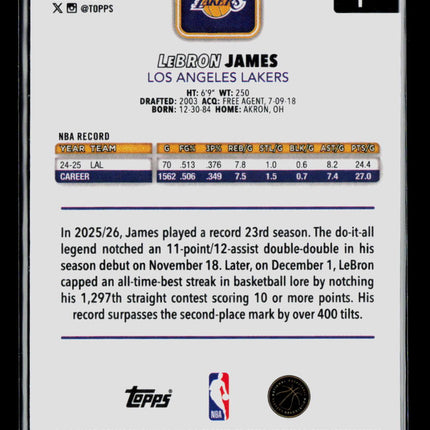 2026 Topps Chrome LeBron James #1 Raywave