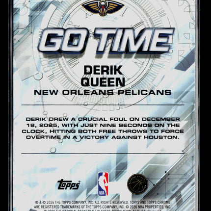 2026 Topps Chrome Go Time Derik Queen #GT-15 RC 12/199