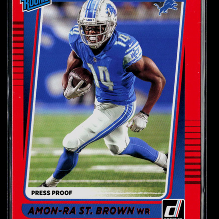 2021 Donruss Amon-Ra St. Brown #284 Press Proof Red