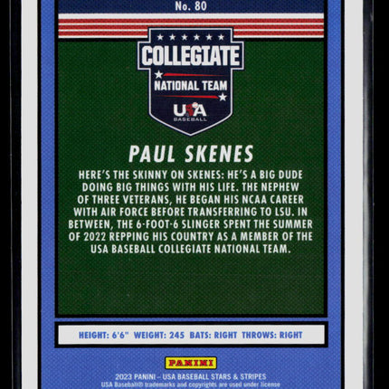 2023 Panini USA Baseball Stars & Stripes Paul Skenes #80