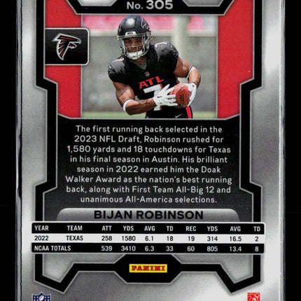 2023 Panini Prizm Bijan Robinson #305 Green RC