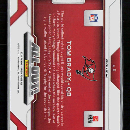 2021 Panini Prizm All-Out! Tom Brady #8 Silver
