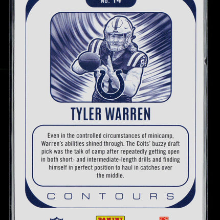2025 Panini Phoenix Football Contours Tyler Warren #14 RC