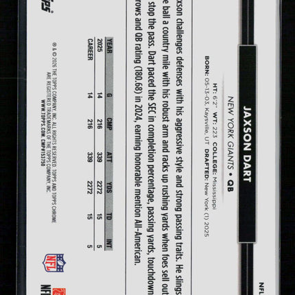 2025 Topps Chrome National Jaxson Dart #NFL-14 Refractor